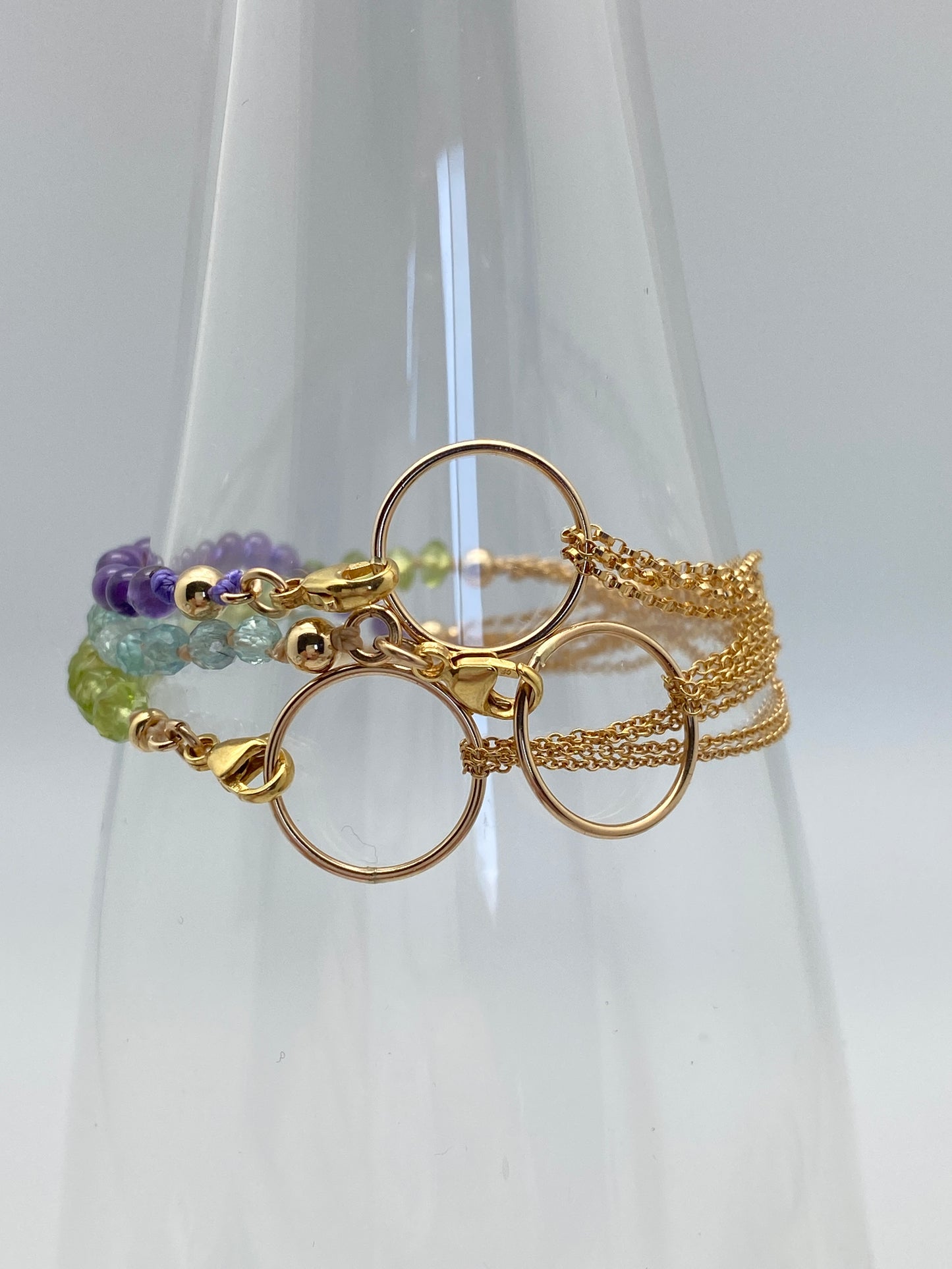 Yin Yang Bracelet, Amethyst & Gold