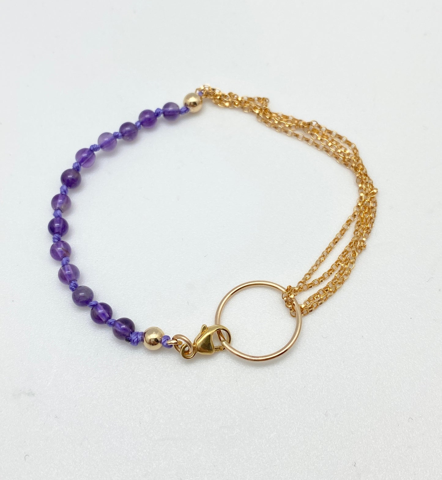 Yin Yang Bracelet, Amethyst & Gold
