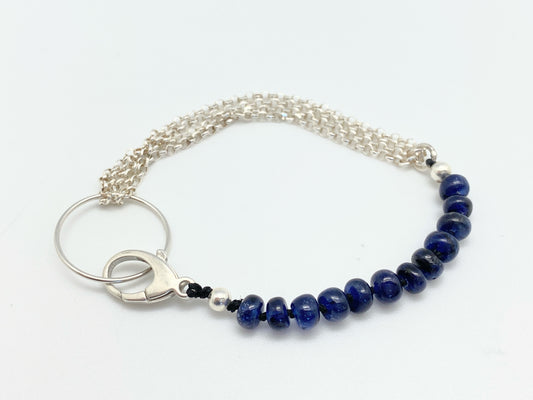 Yin Yang bracelet Blue Sapphire and silver