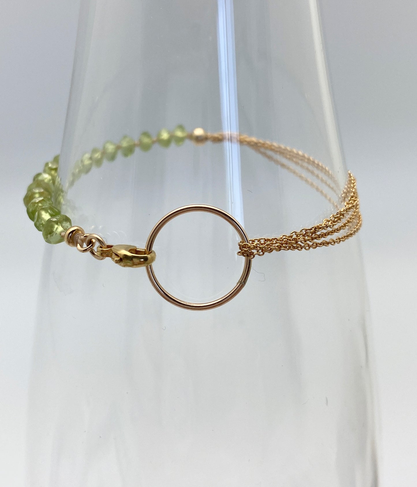 Yin Yang Bracelet, Peridot & Gold