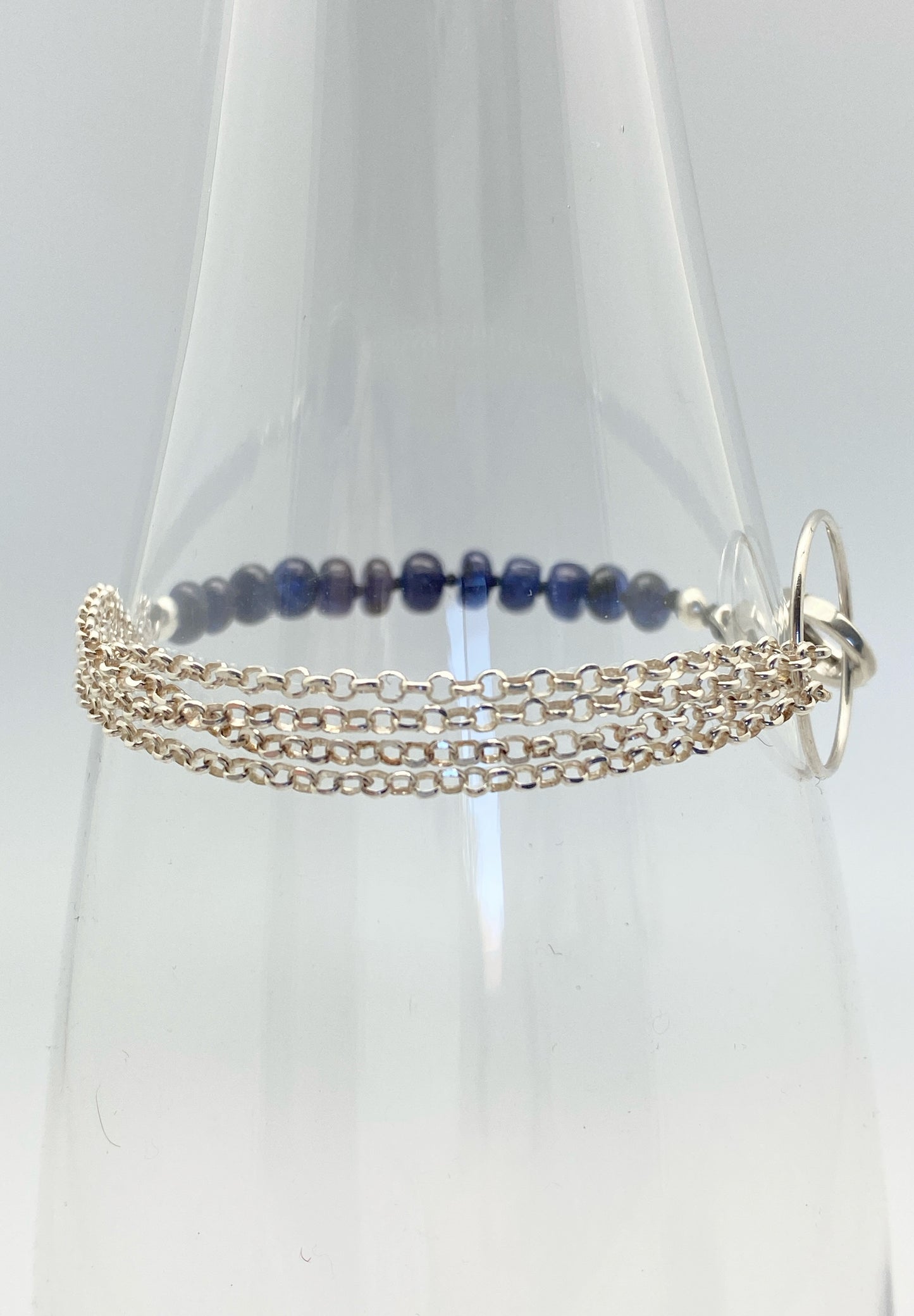 Yin Yang bracelet Blue Sapphire and silver