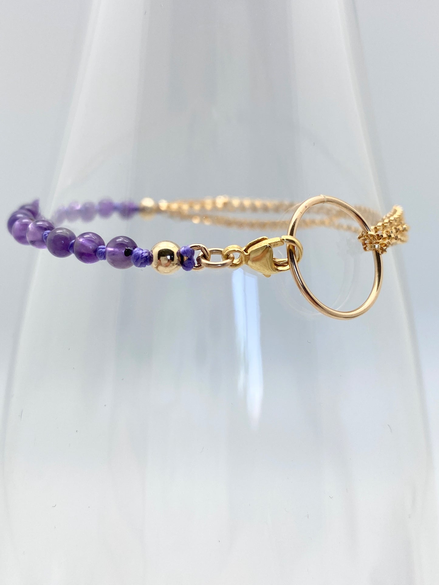 Yin Yang Bracelet, Amethyst & Gold
