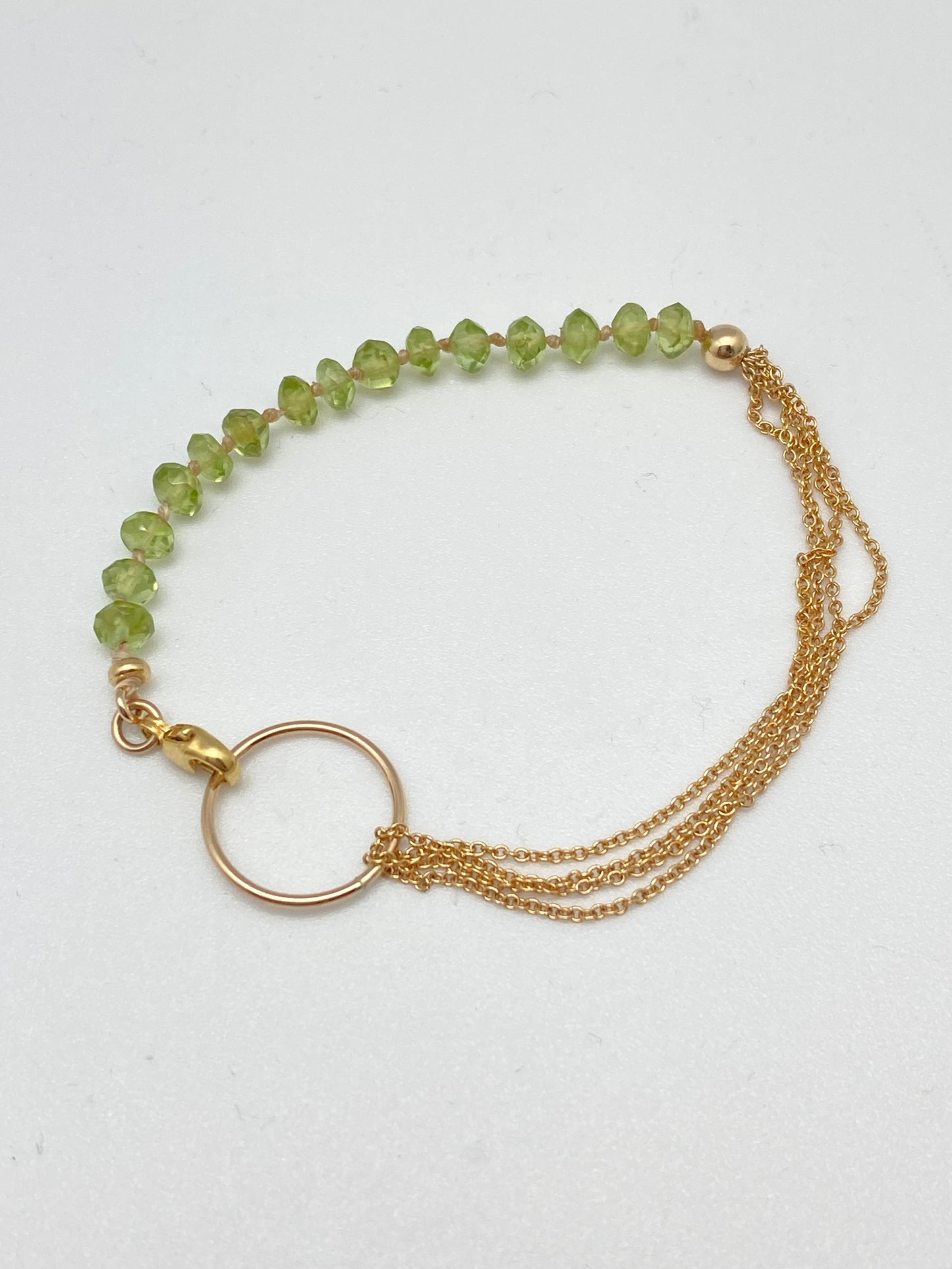 Yin Yang Bracelet, Peridot & Gold