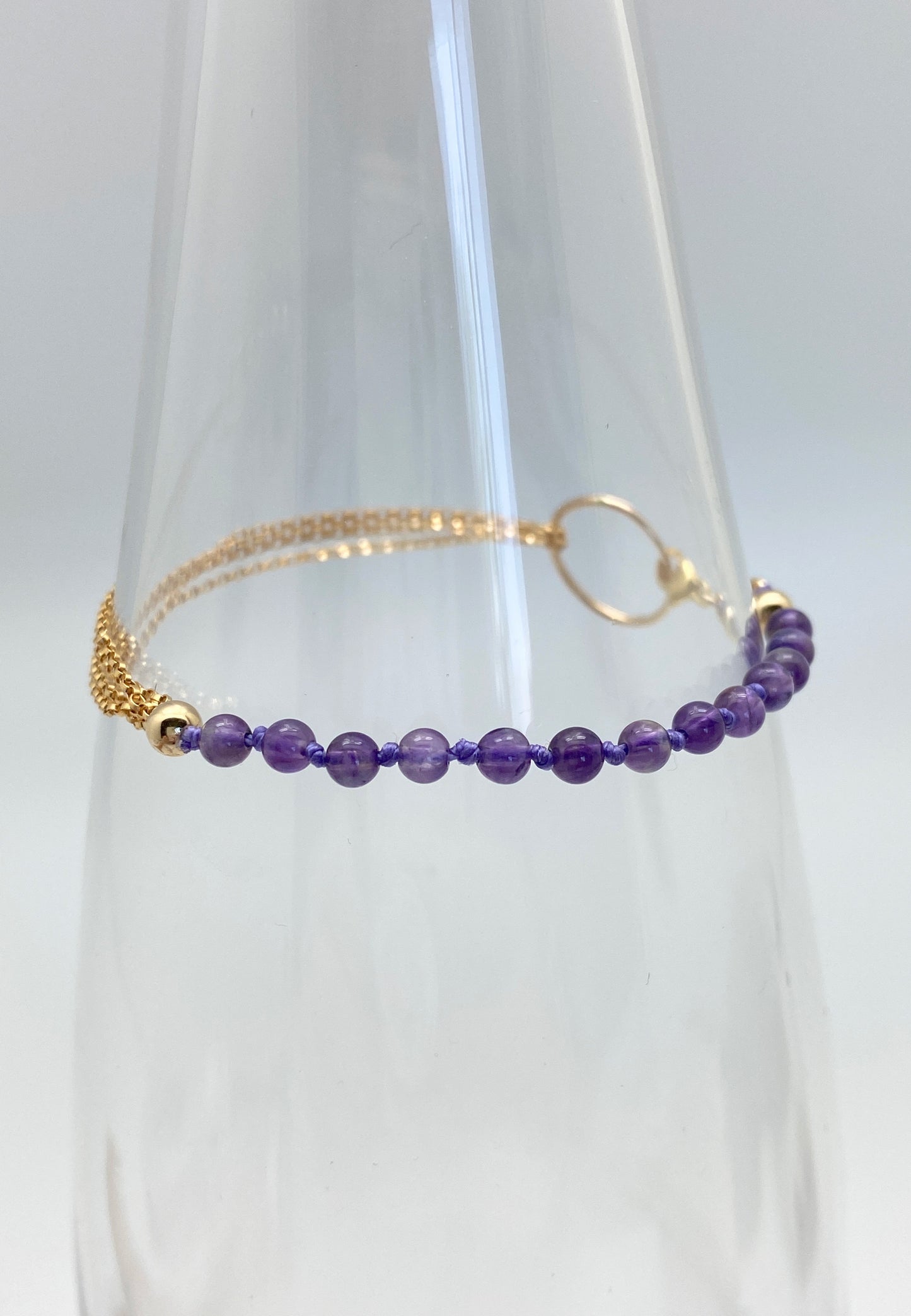 Yin Yang Bracelet, Amethyst & Gold