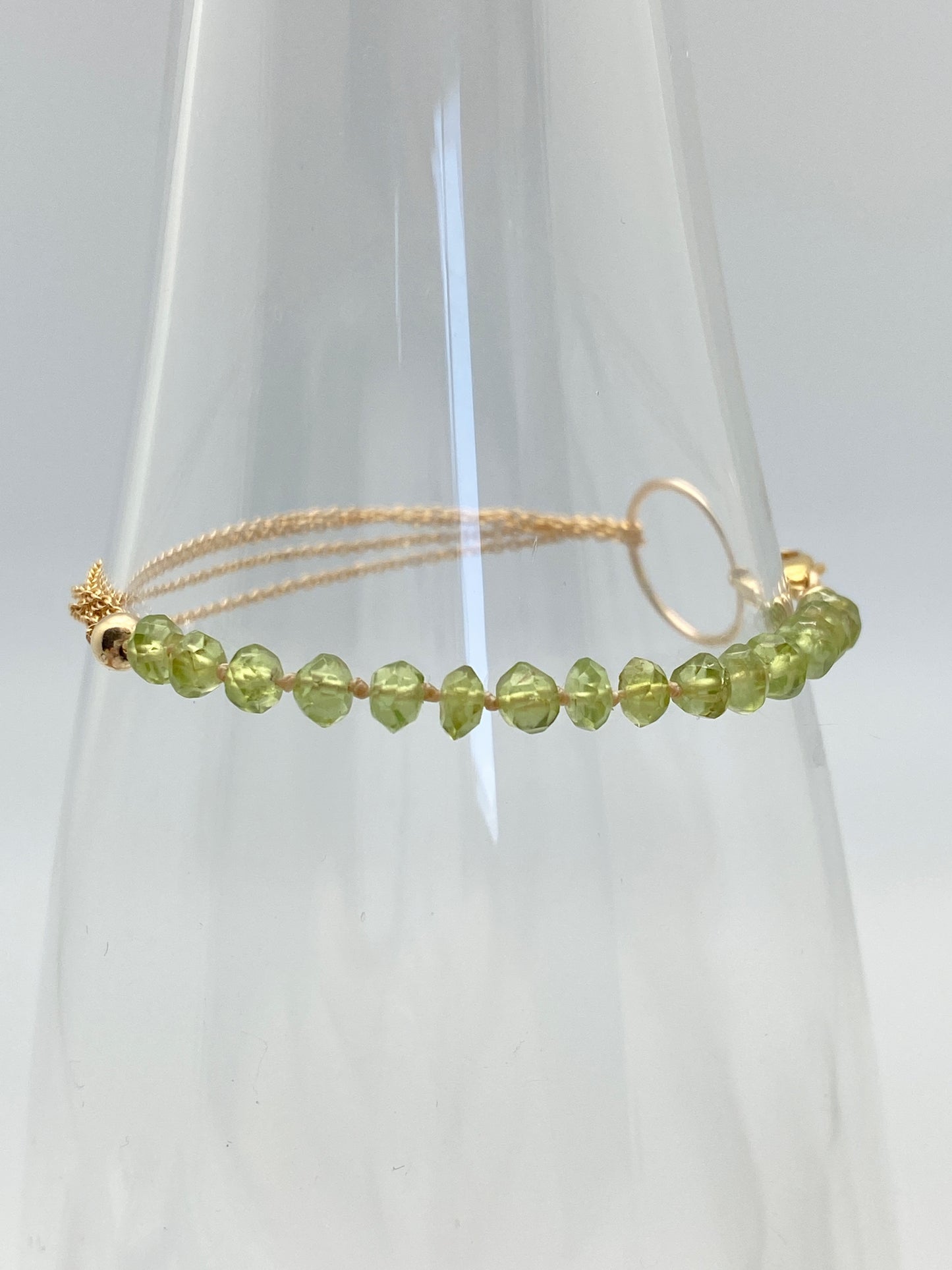 Yin Yang Bracelet, Peridot & Gold
