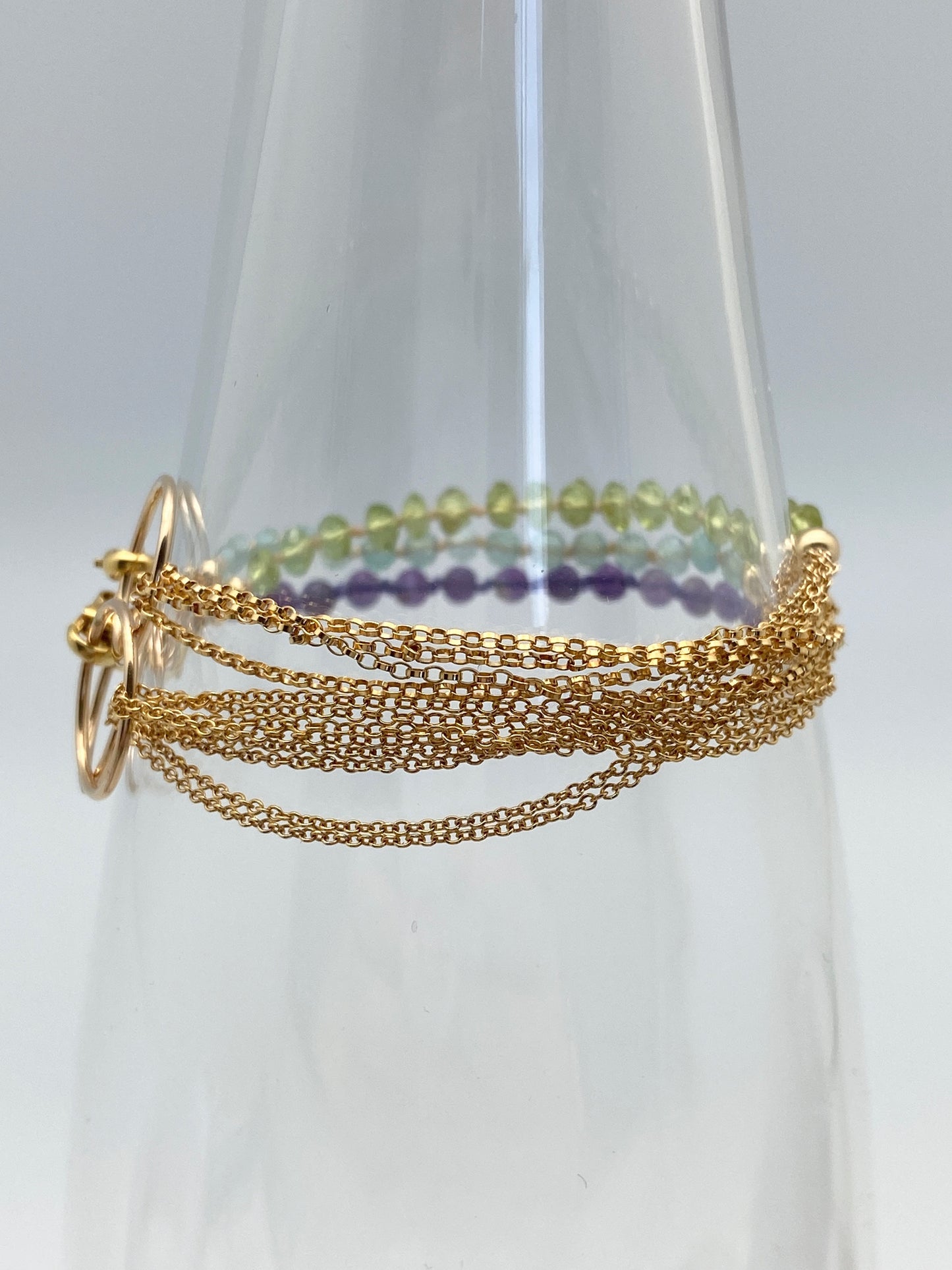 Yin Yang Bracelet, Peridot & Gold