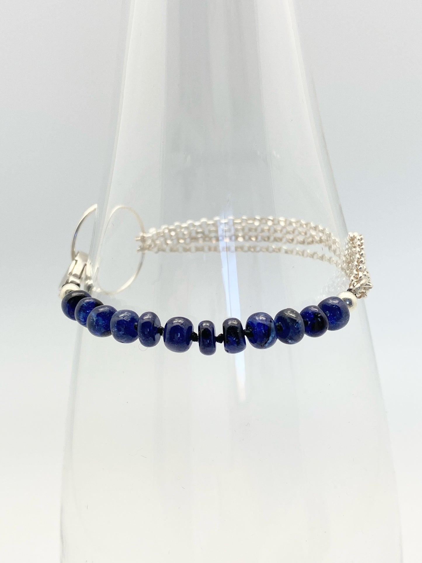 Yin Yang bracelet Blue Sapphire and silver