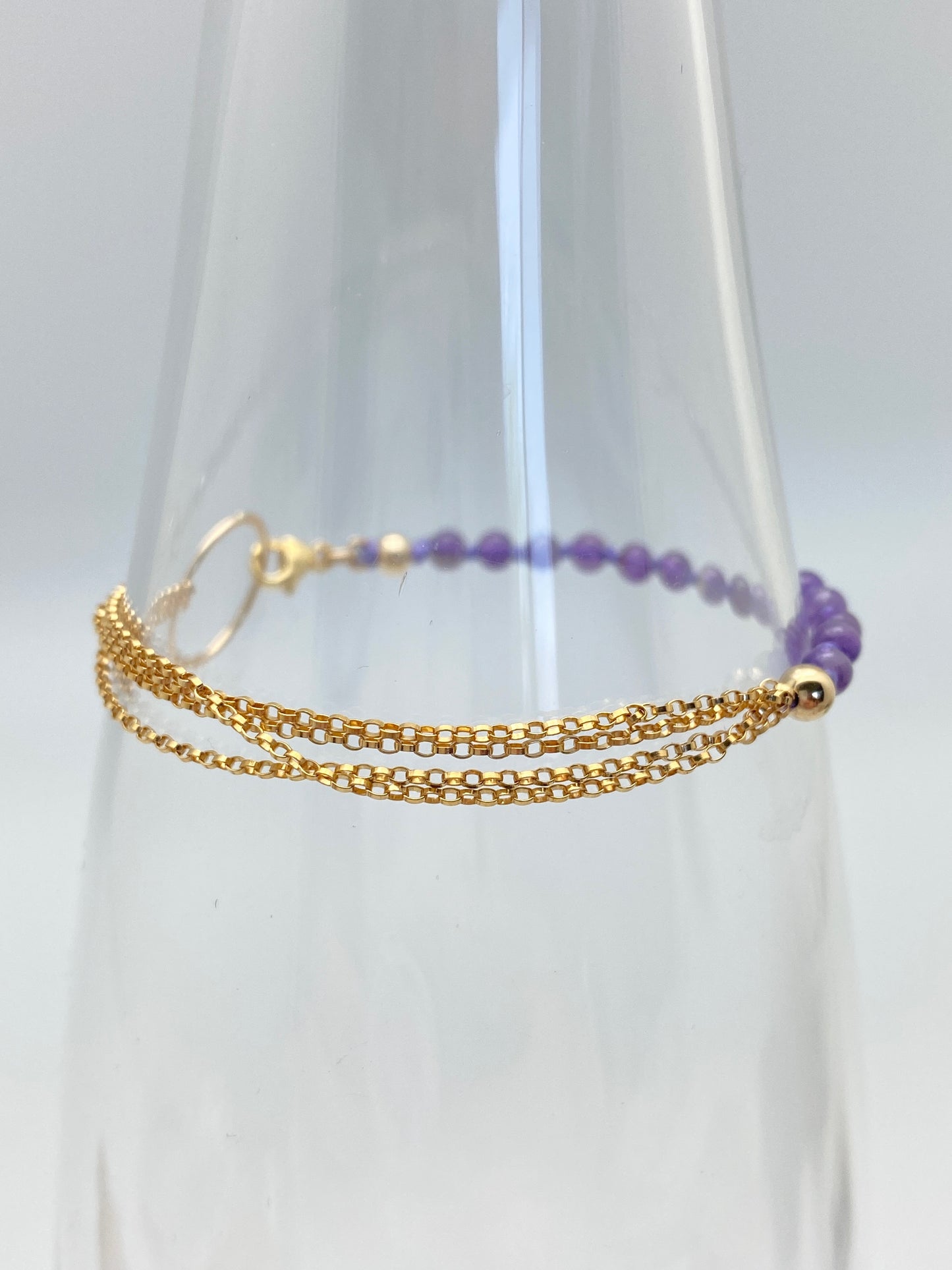 Yin Yang Bracelet, Amethyst & Gold