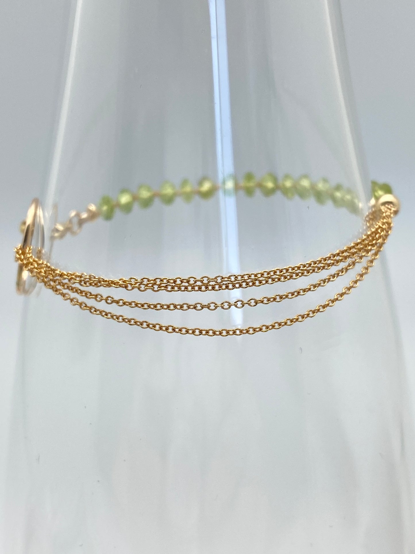 Yin Yang Bracelet, Peridot & Gold