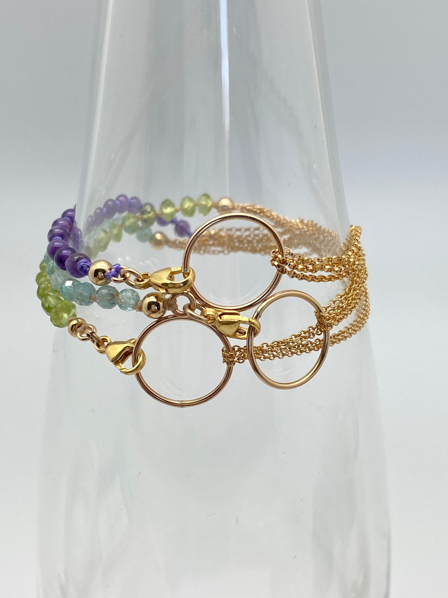 Yin Yang Bracelet, Peridot & Gold