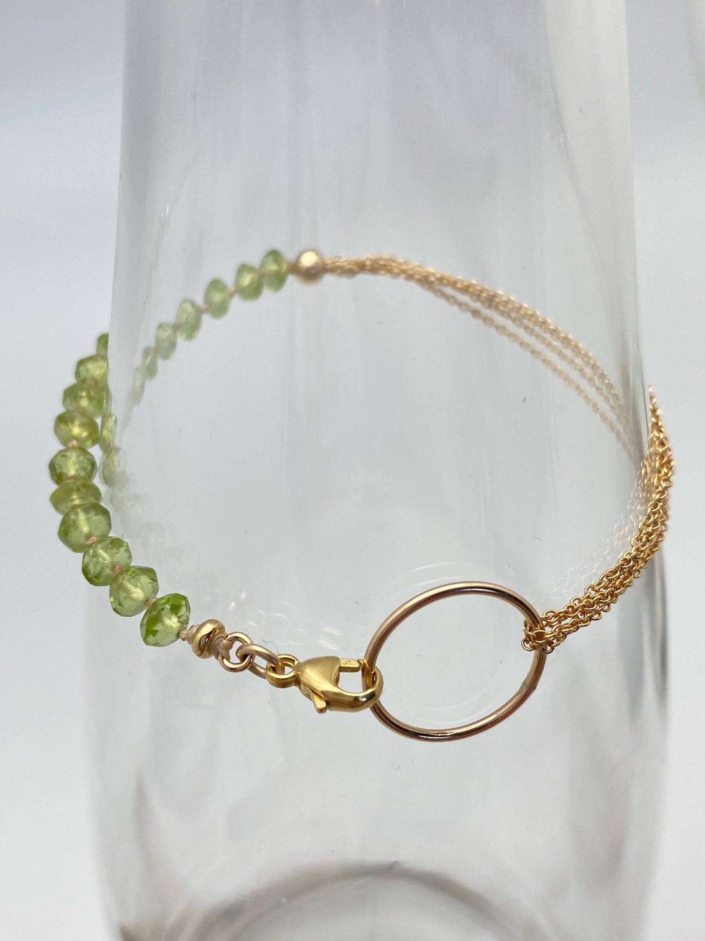 Yin Yang Bracelet, Peridot & Gold