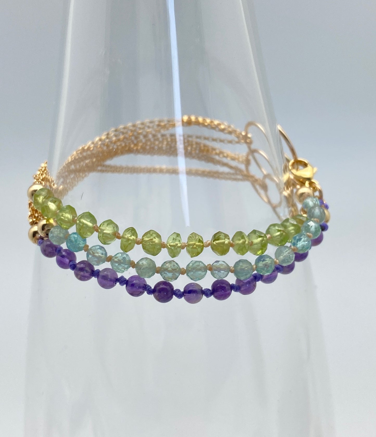 Yin Yang Bracelet, Amethyst & Gold