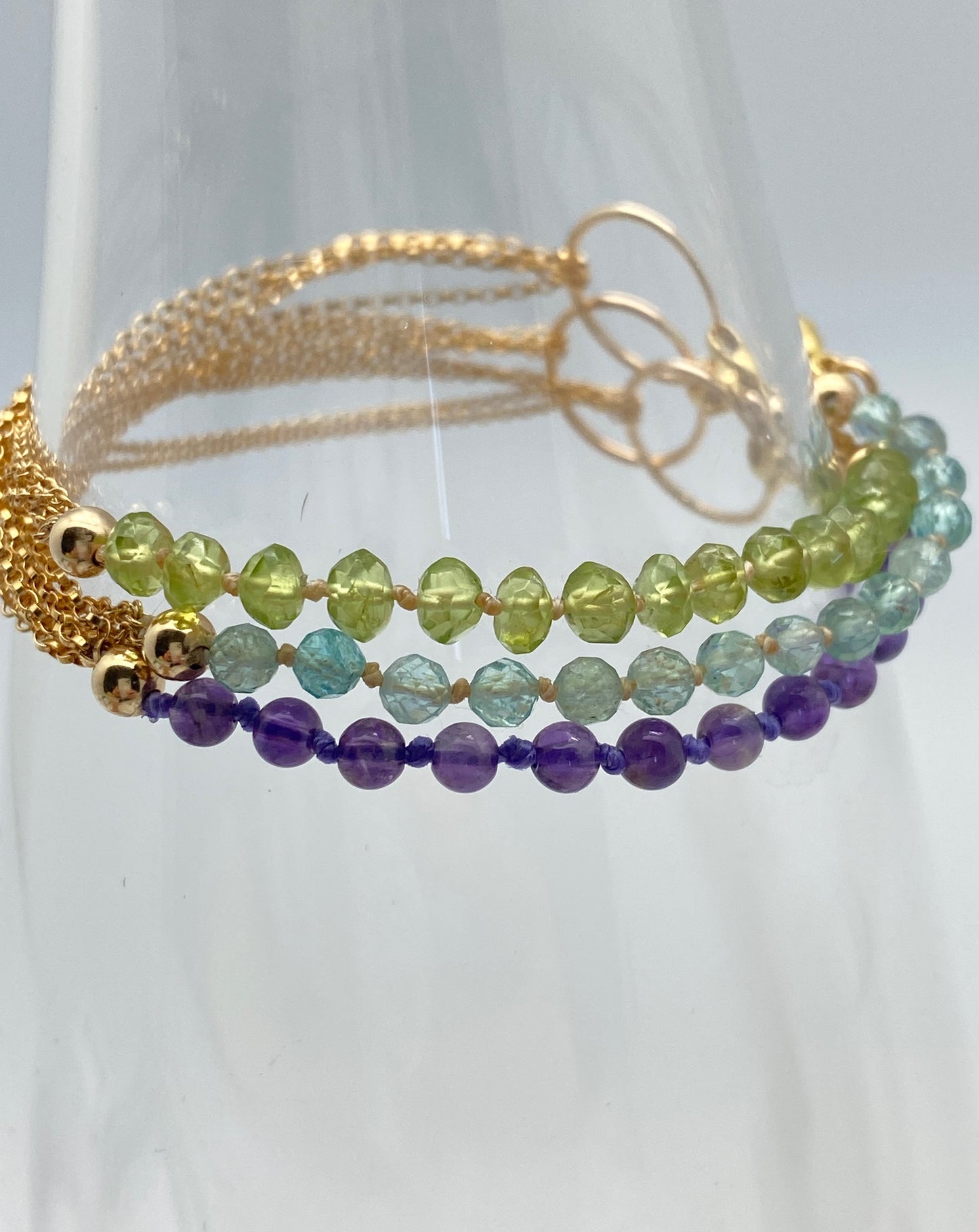 Yin Yang Bracelet, Peridot & Gold