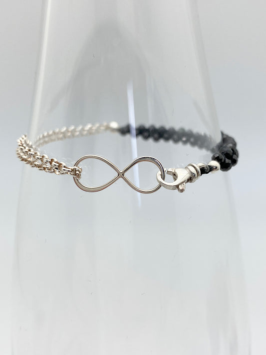 Infinity Bracelet Black & Silver
