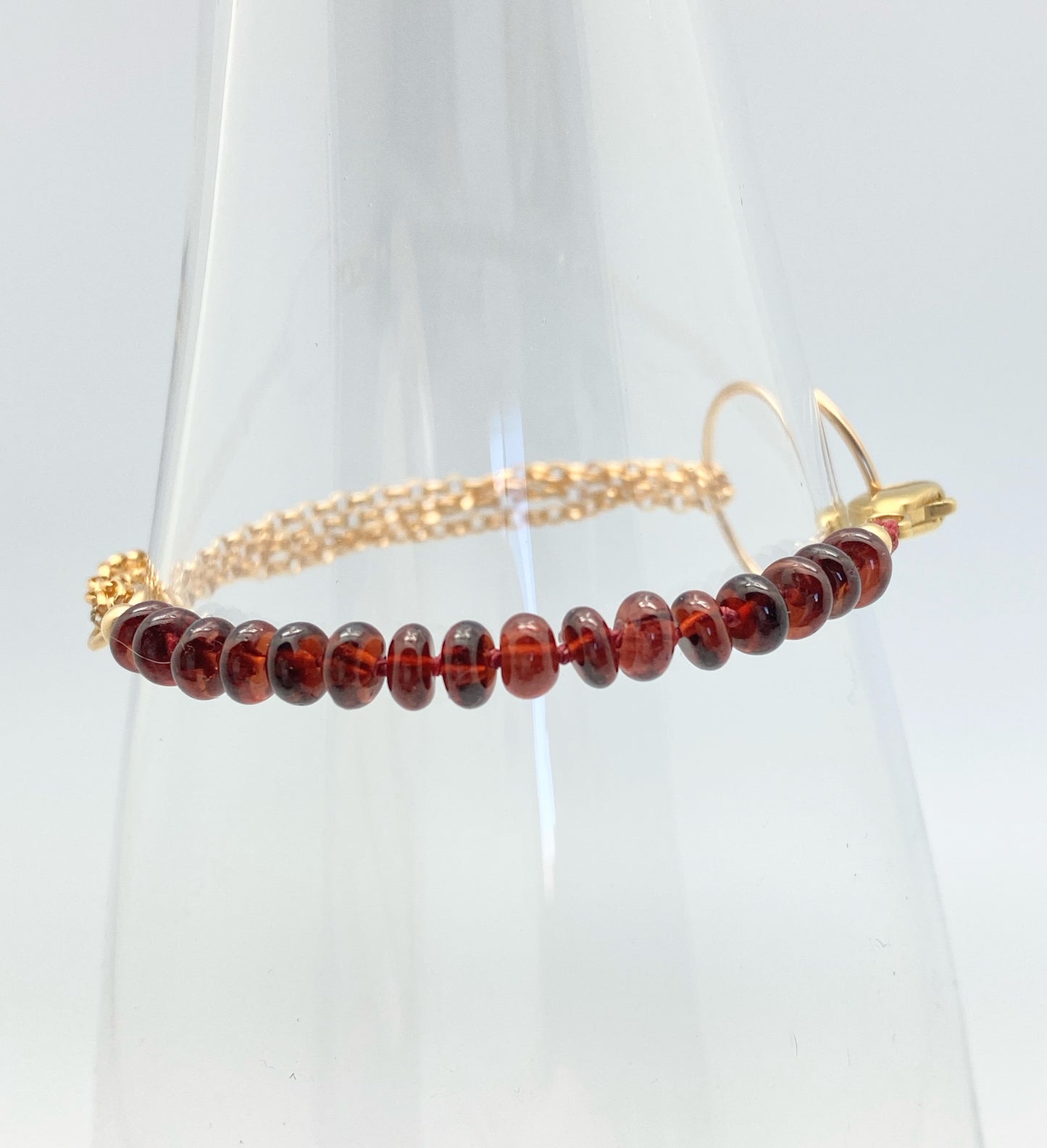 Yin Yang Bracelet, Garnet & Gold