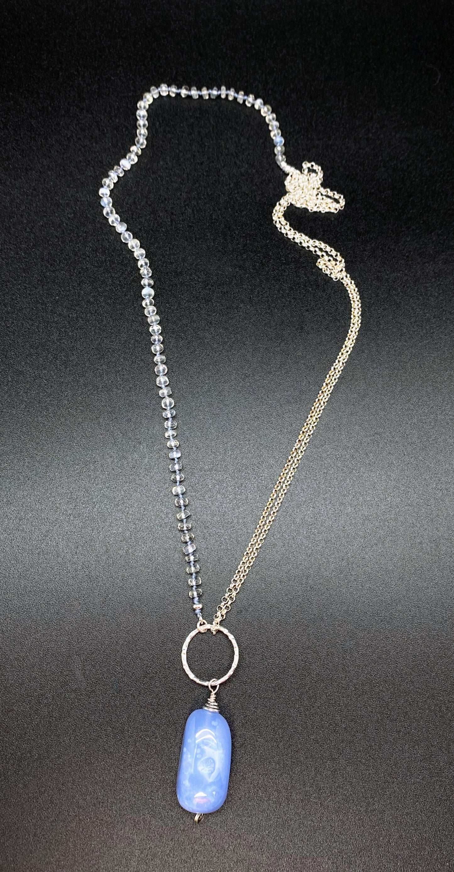 Yin & Yang Blue & Silver Pendant