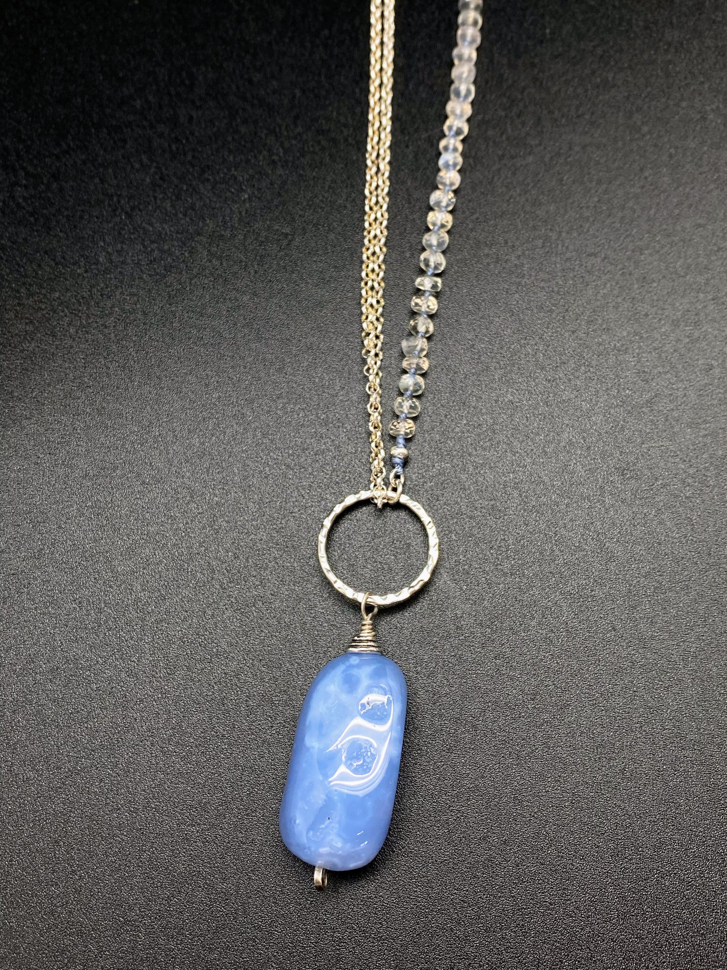 Yin & Yang Blue & Silver Pendant
