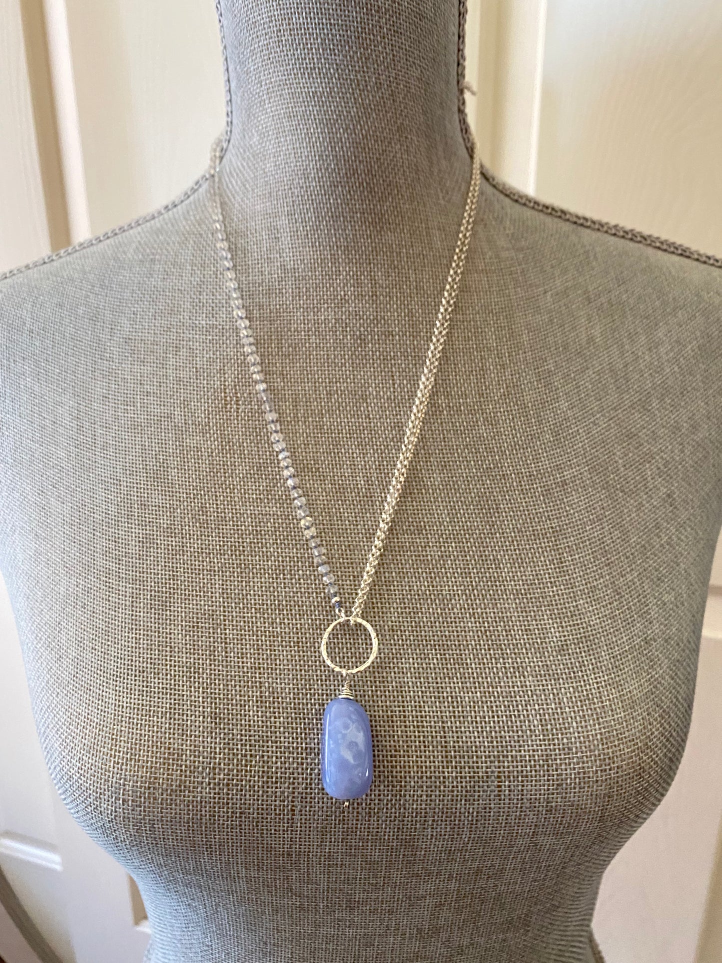 Yin & Yang Blue & Silver Pendant