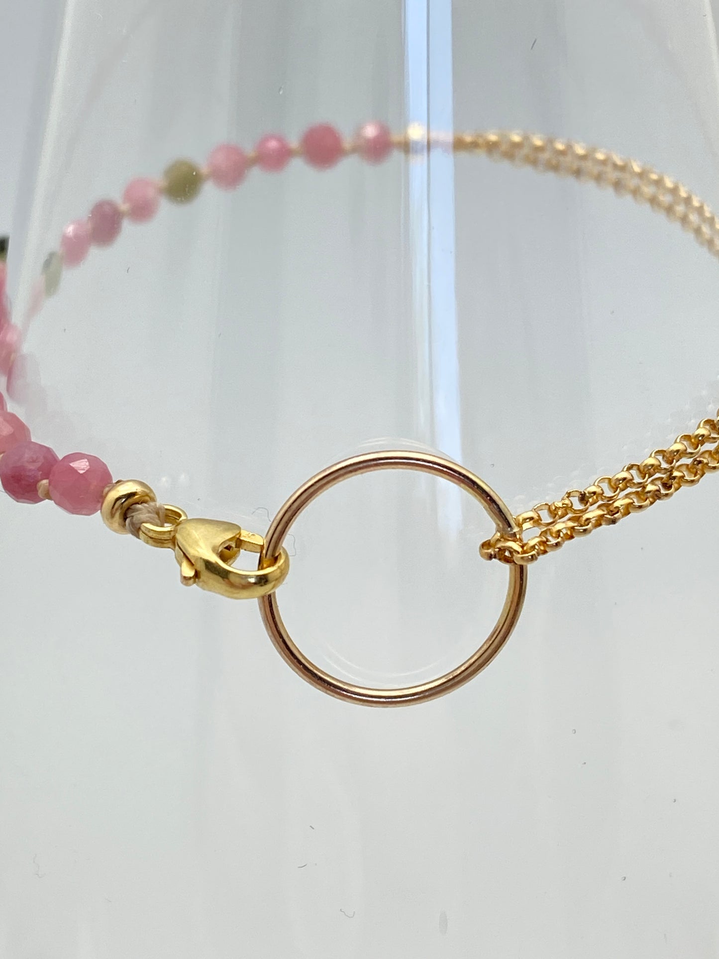 Yin Yang Pink Tourmaline Bracelet
