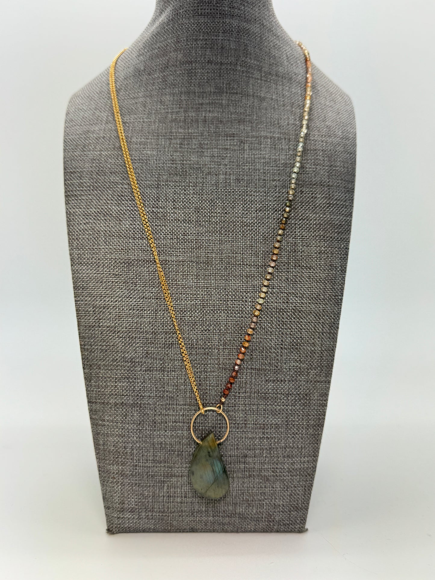 Labradorite Yin Yang Pendant Necklace