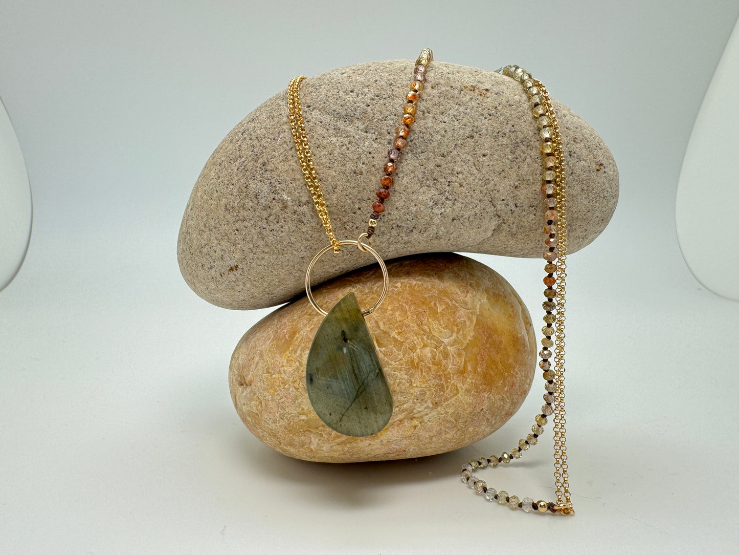 Labradorite Yin Yang Pendant Necklace