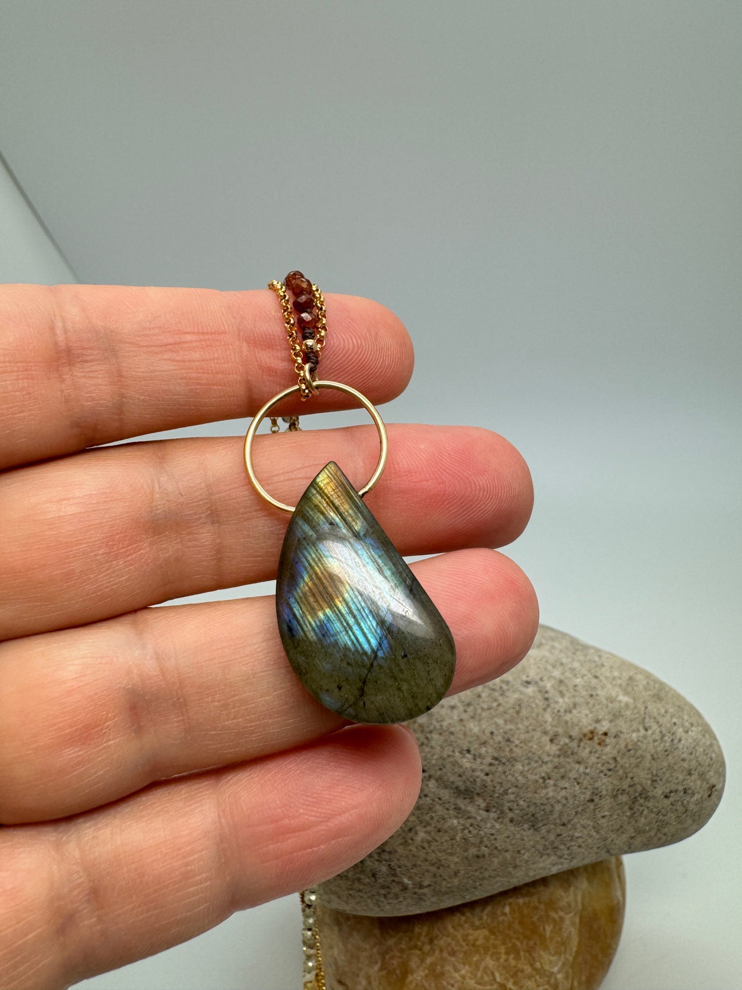 Labradorite Yin Yang Pendant Necklace