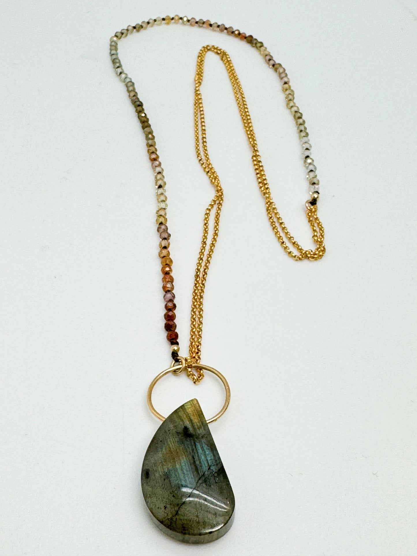 Labradorite Yin Yang Pendant Necklace
