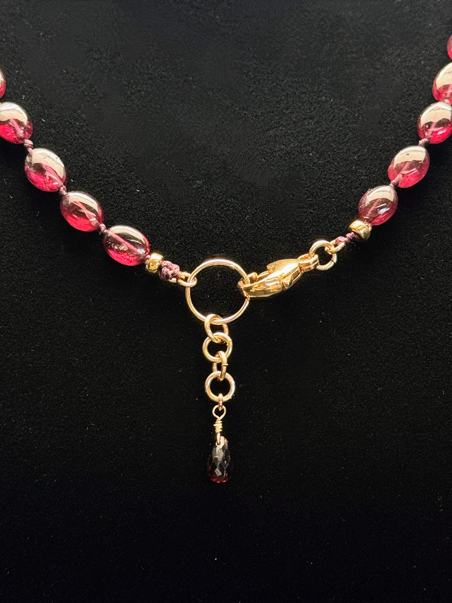 Purple Garnet & Gold Necklace