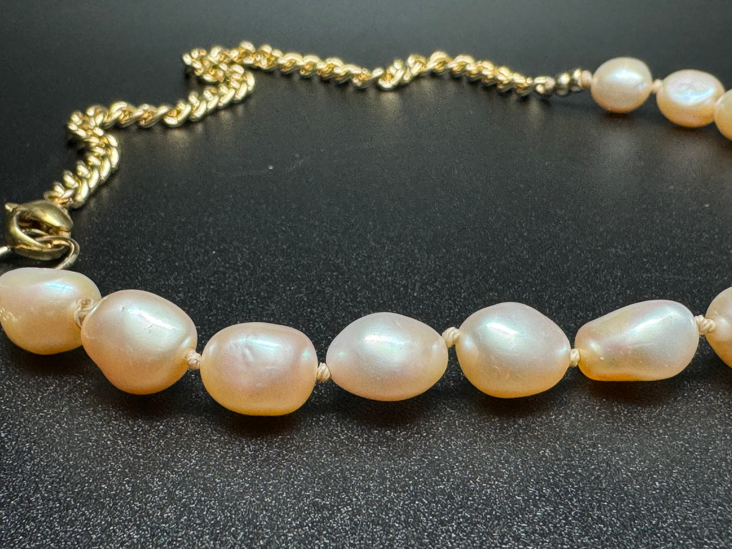 Pink Freshwater Pearl Necklace with Clear Quartz Crystal Drop