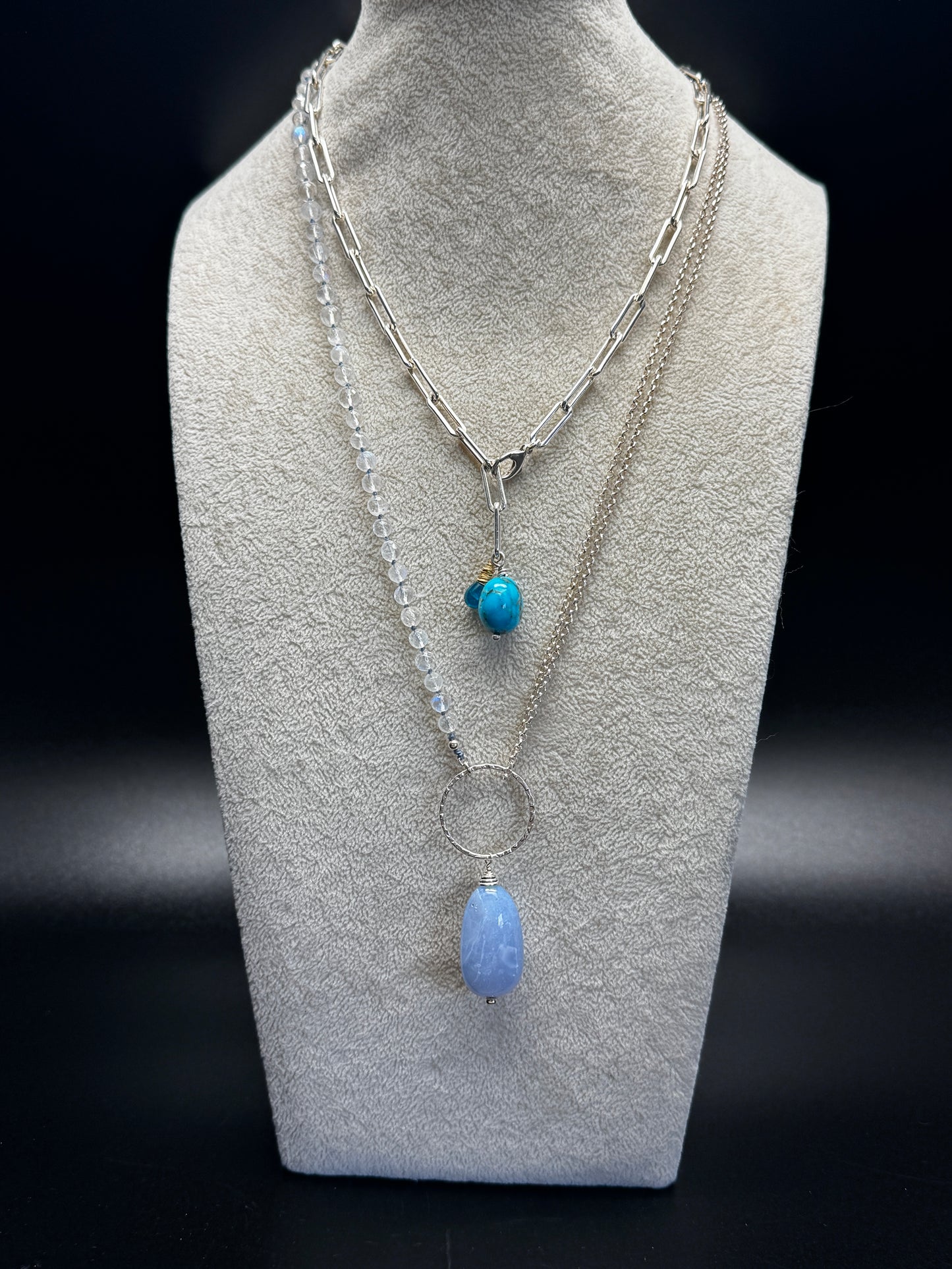 Yin & Yang Blue & Silver Pendant