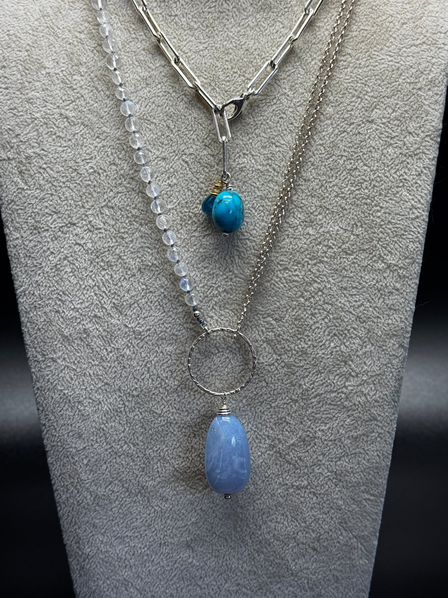 Yin & Yang Blue & Silver Pendant