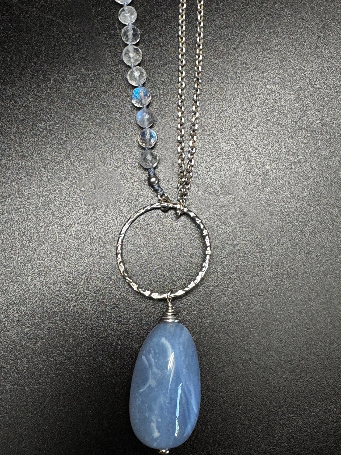 Yin & Yang Blue & Silver Pendant