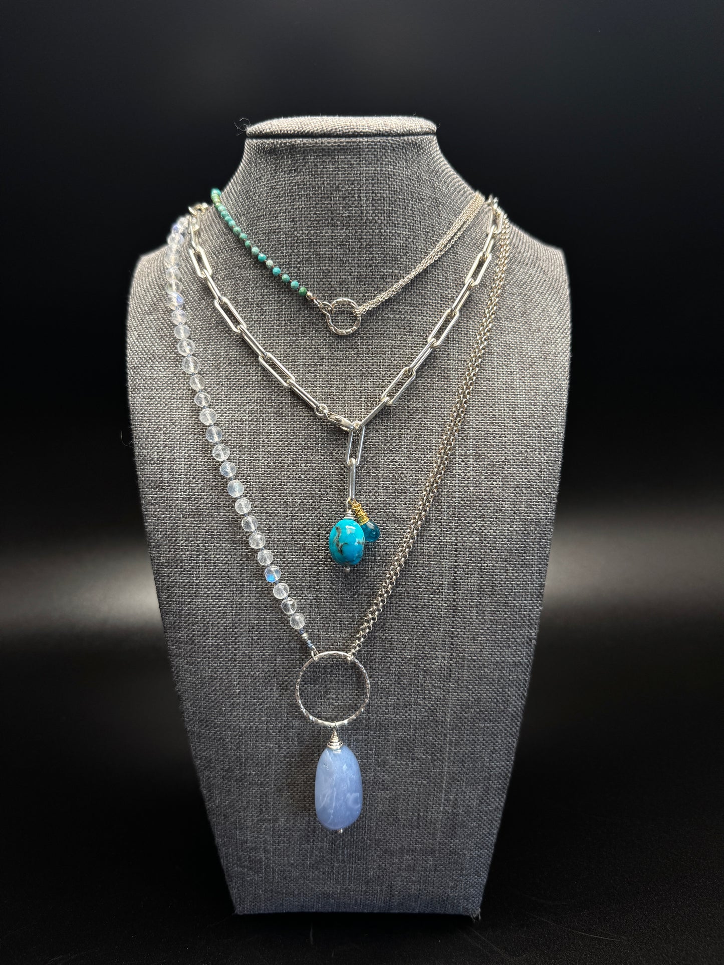 Yin & Yang Blue & Silver Pendant