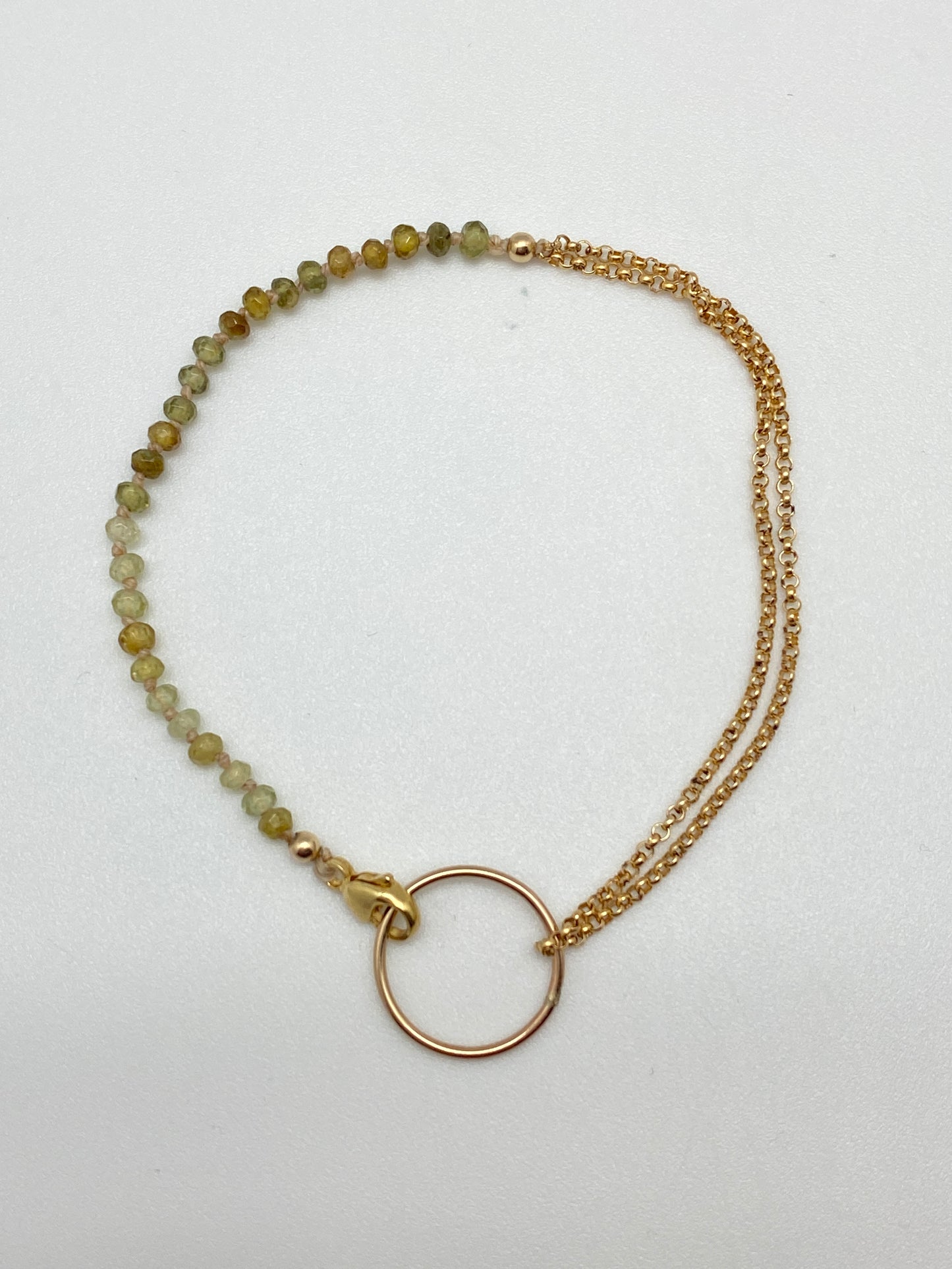 Yin Yang Green Amethyst Bracelet