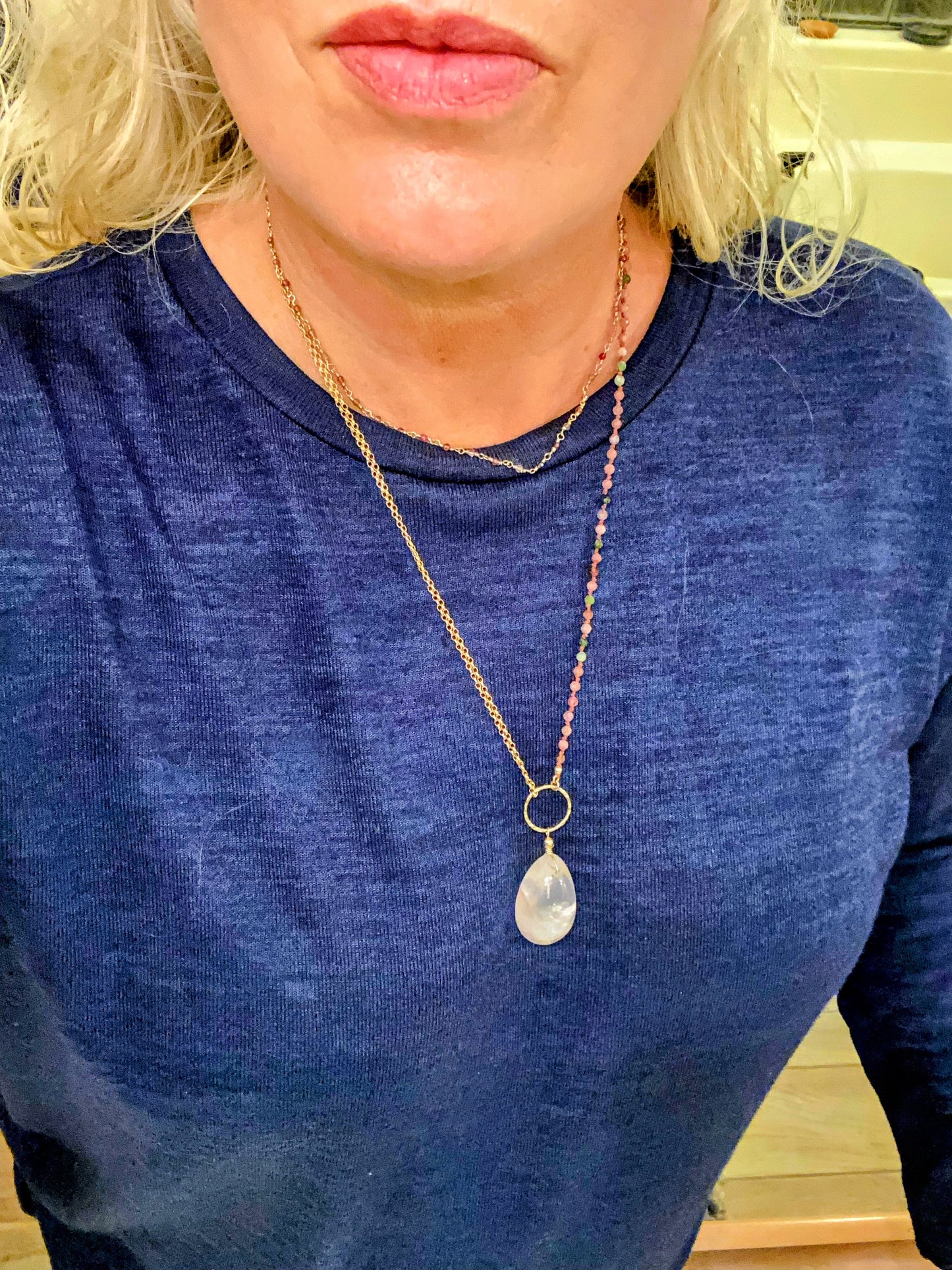 Yin & Yang Pink Pendant Necklace