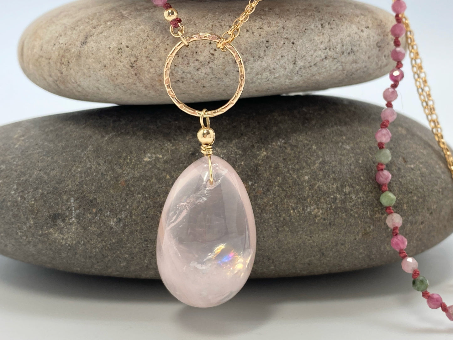 Yin & Yang Pink Pendant Necklace