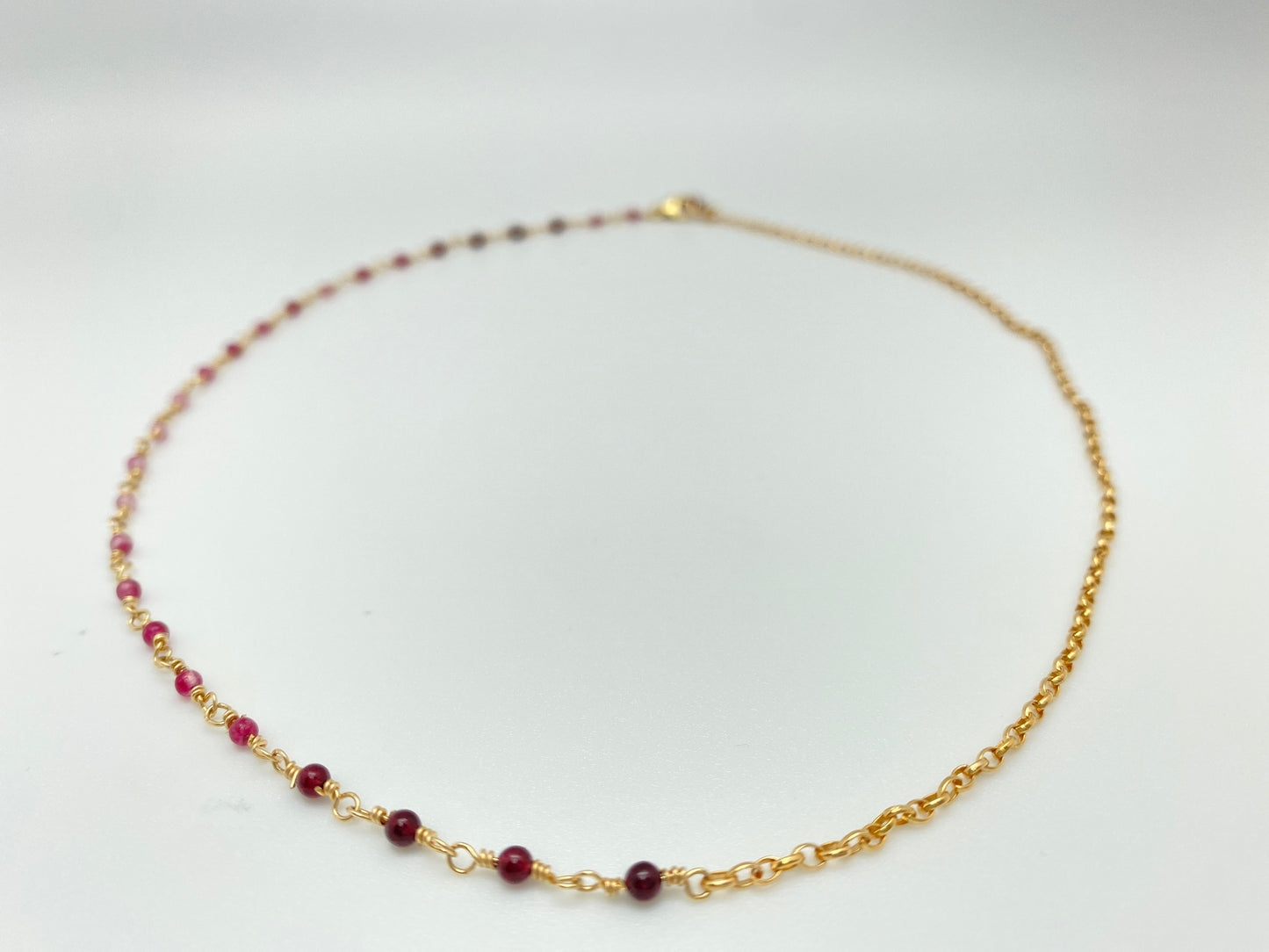 Pink Garnet Yin Yang Necklace