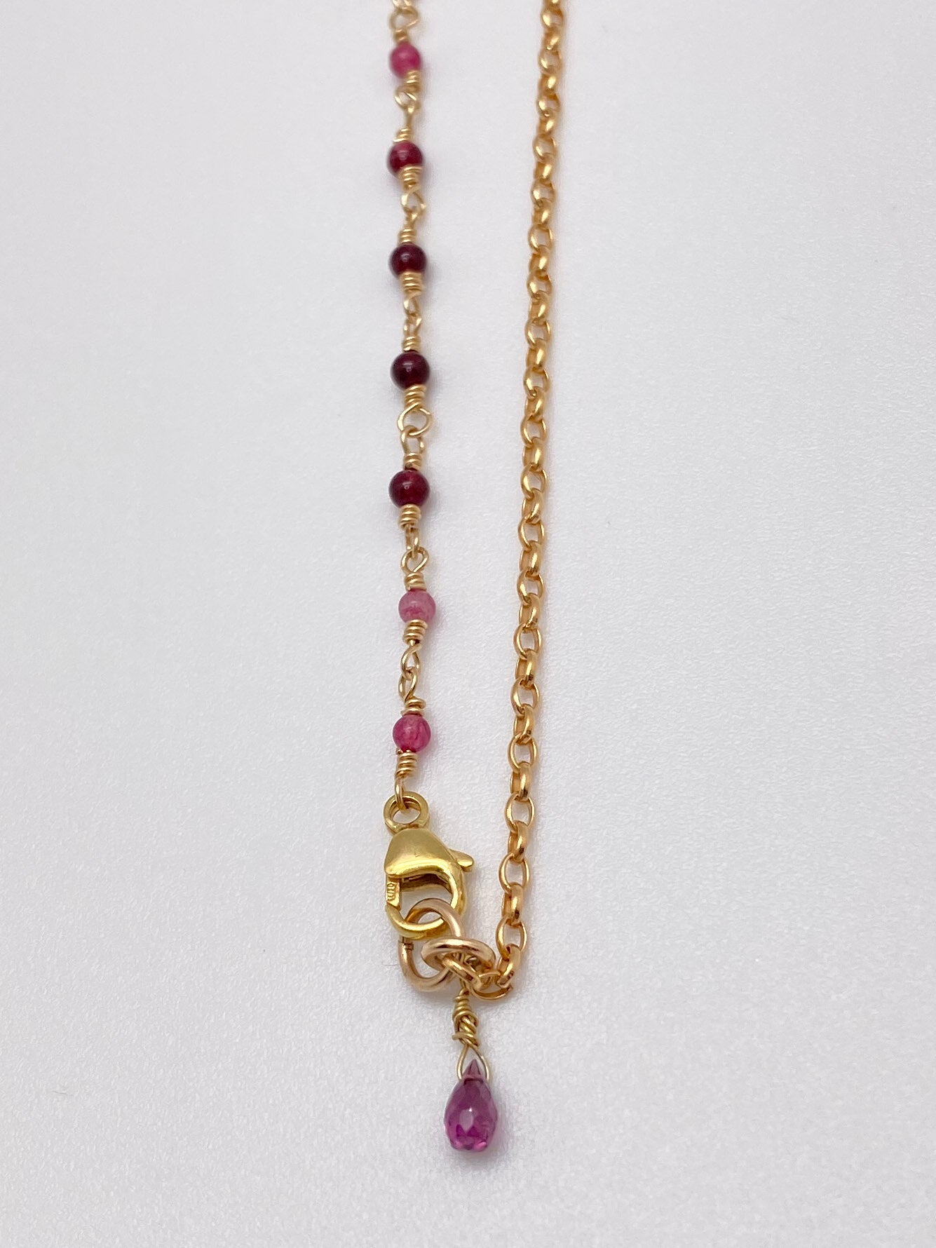 Pink Garnet Yin Yang Necklace