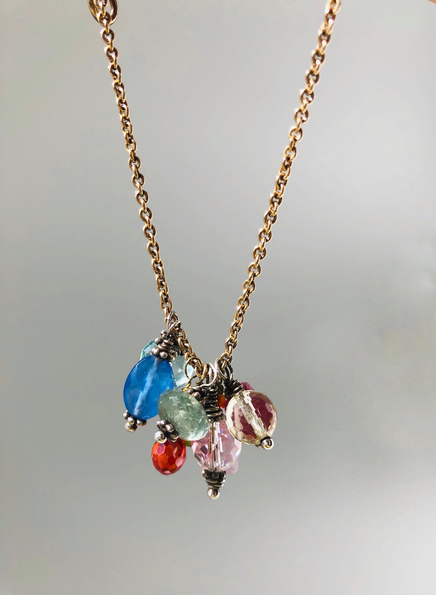 Gemstone Cluster Necklace
