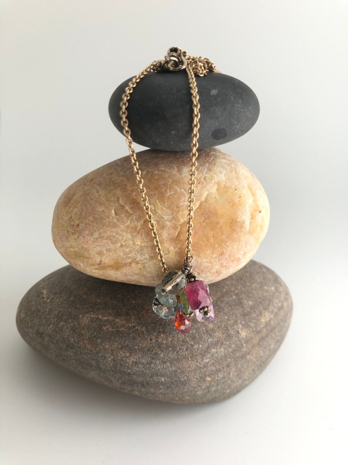 Gemstone Cluster Necklace