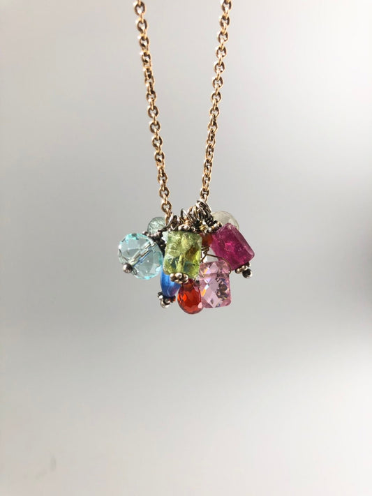 Gemstone Cluster Necklace