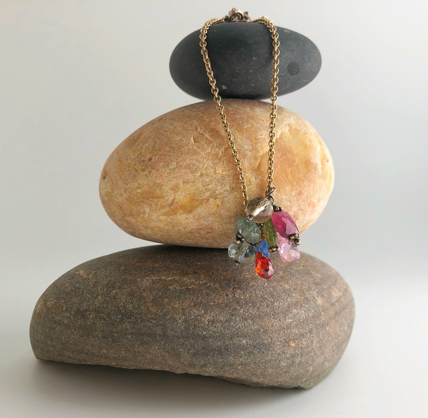 Gemstone Cluster Necklace