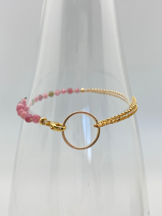 Yin Yang Pink Tourmaline Bracelet
