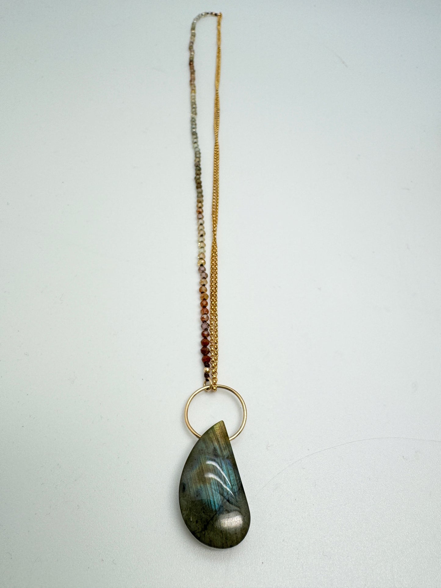 Labradorite Yin Yang Pendant Necklace