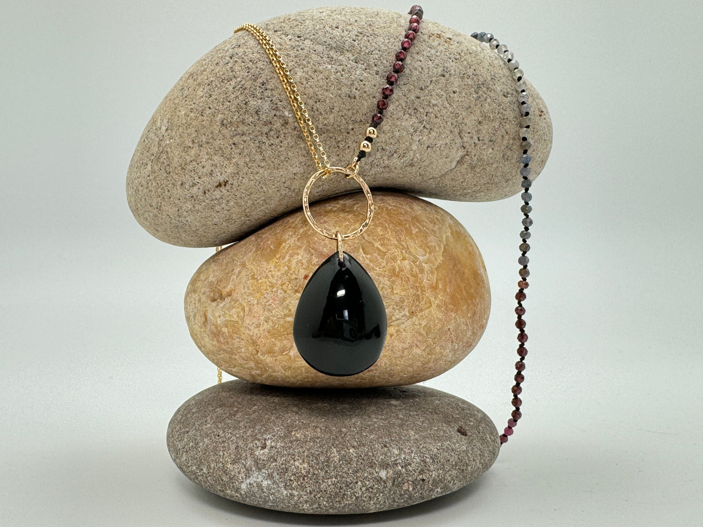 Black Yin Yang Pendant Necklace