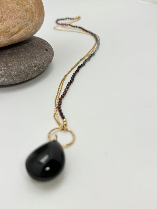 Black Yin Yang Pendant Necklace