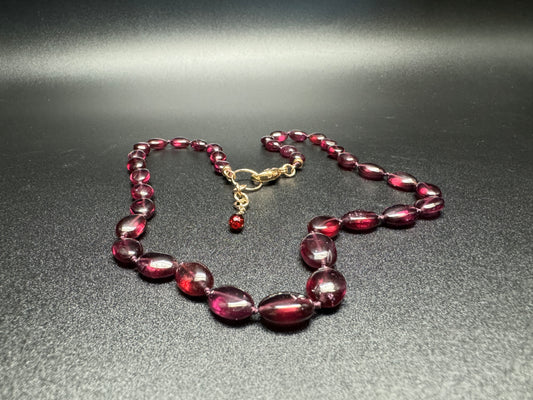 Purple Garnet & Gold Necklace