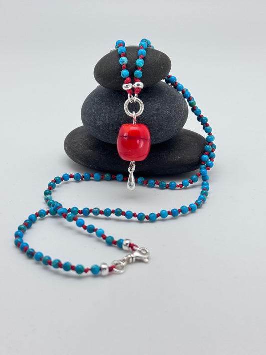 Turquoise & Coral Necklace