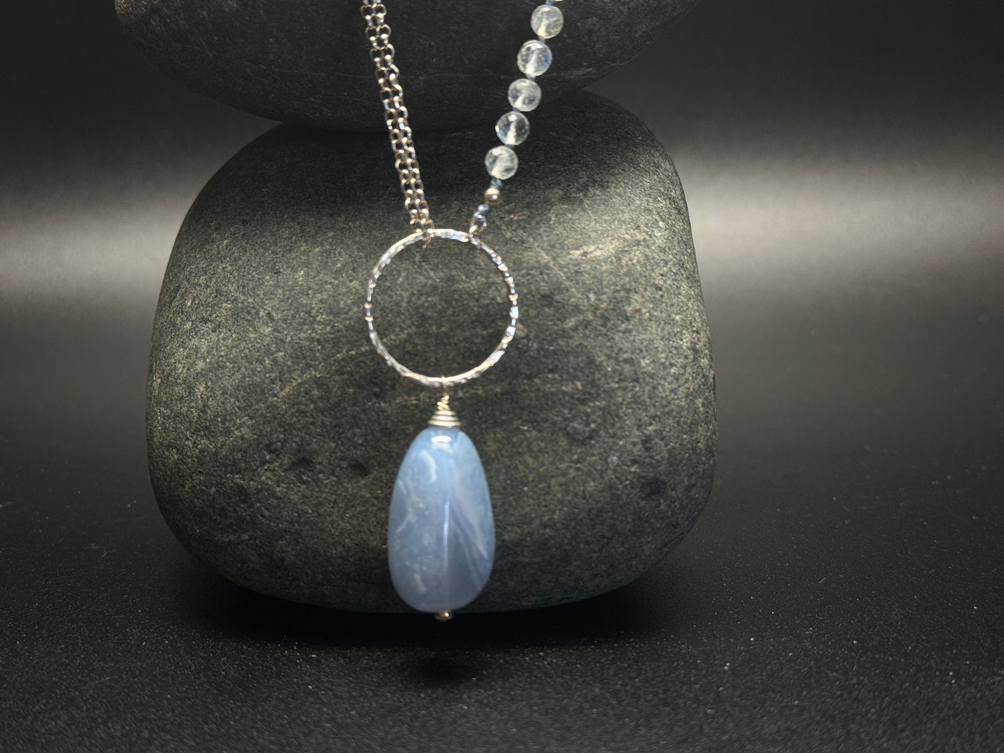 Yin & Yang Blue & Silver Pendant