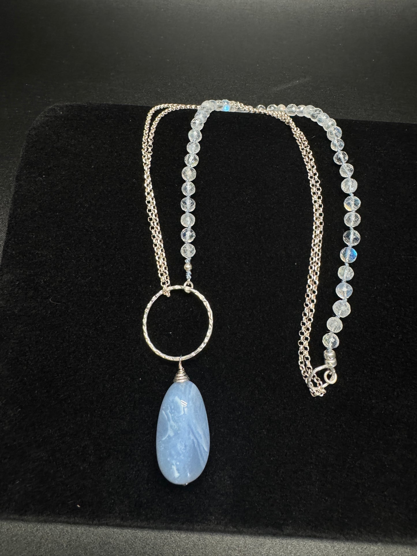 Yin & Yang Blue & Silver Pendant